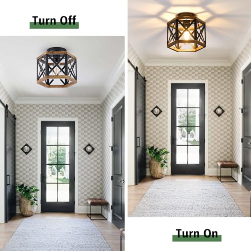Farmhouse Semi Flush Mount Ceiling Light