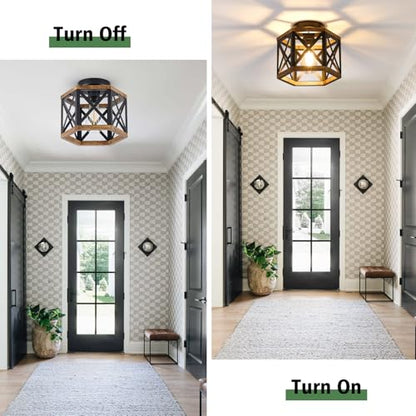 Farmhouse Semi Flush Mount Ceiling Light