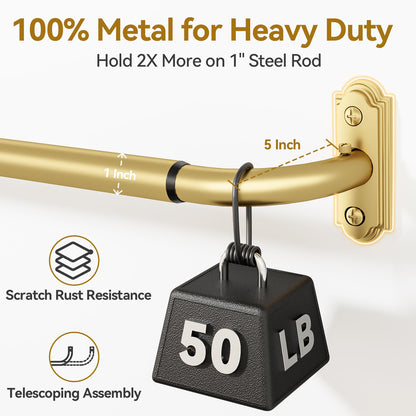 Gold Curtain Rod 2 Pack 32 (Gold / 32 to 58" - 2Pack)