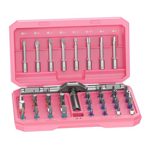 Magnetic Screwdriver Set Precision Multi Bit Repair Kit with Detachable Allen Wrench T Handle for Furniture