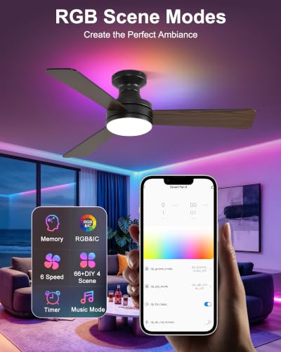 Smart RGB Ceiling Fans with Lights