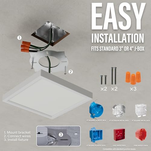 6 Inch Square LED Ceiling Light