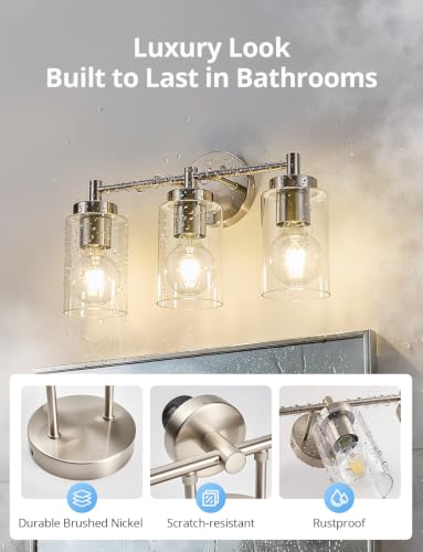3 Light Vanity Lights for Bathroom Over Mirror