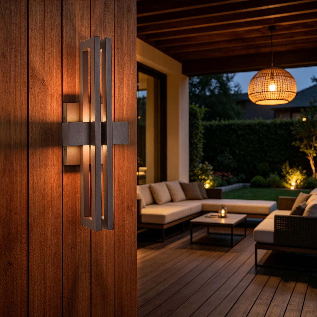 Modern 23" LED Outdoor Wall Sconce (1Pack Large 23"H Textured Bronze)
