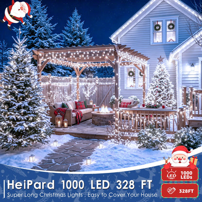 1000 LED Christmas Lights Outdoor 328 FT Cool White Remote and Plug (Cool White / 1000 LED)