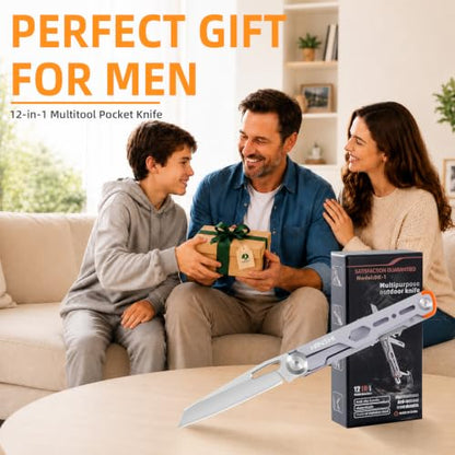 Pocket Knife Multitool with Scissors for Gift for Men Dad Boyfriend