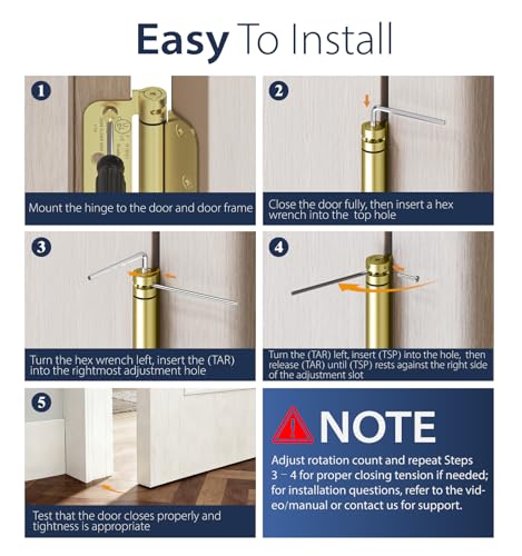Self Closing Door Hinges Gold