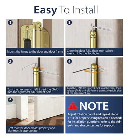 Self Closing Door Hinges Gold