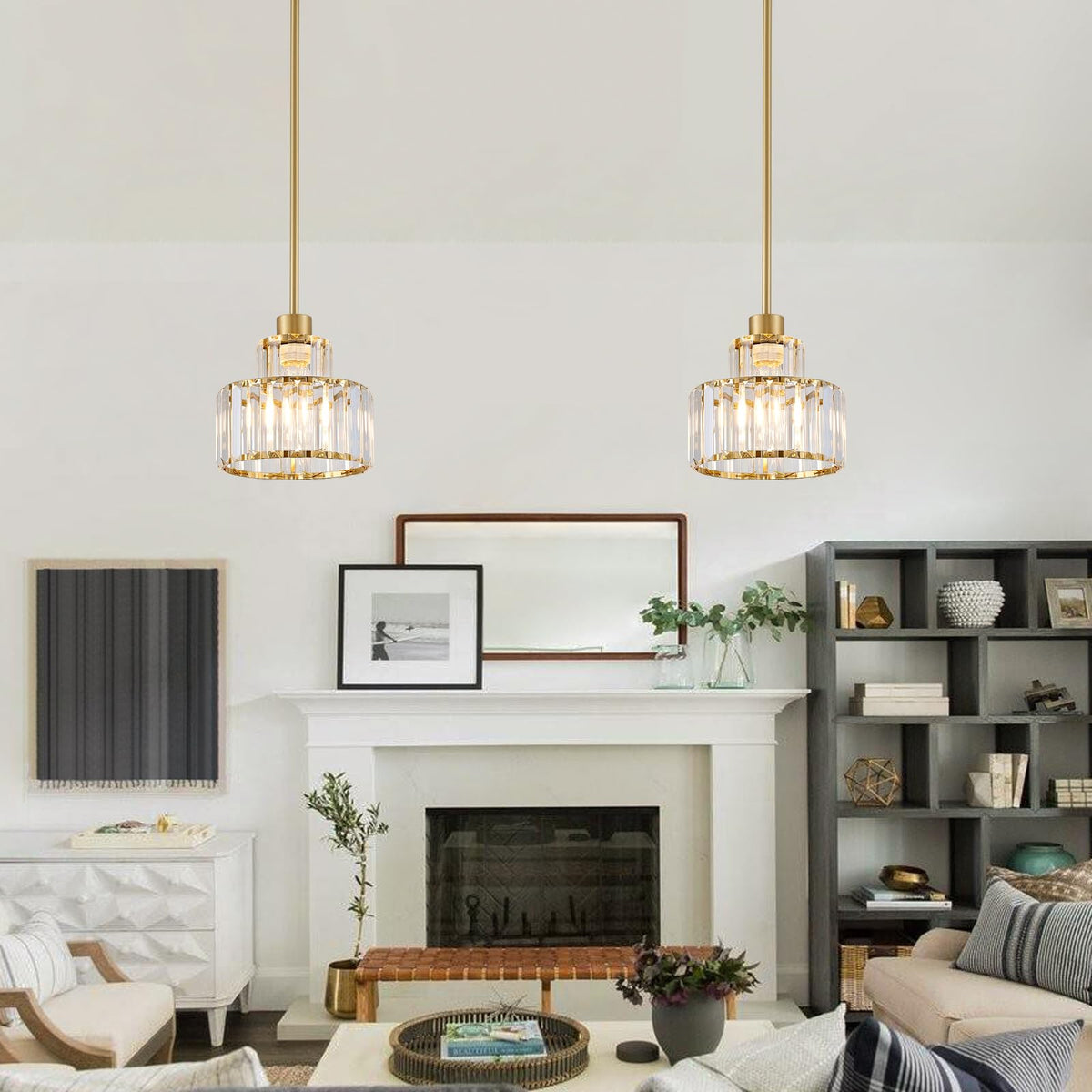 Gold Pendant Lights Kitchen Island (Gold&Clear / 1 pack)