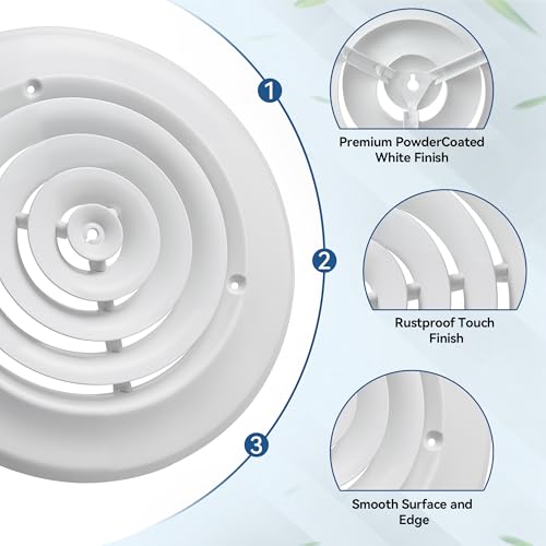 Ceiling Round Vent Cover HVAC Round Air Diffuser&Butterfly Damper