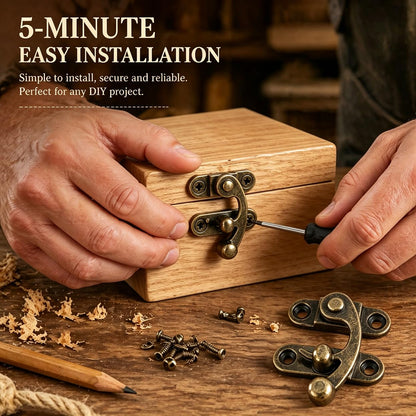 10 Sets Bronze Right Latch Hook Hasp & Hinges Kit with Matching Screws (Bronze)