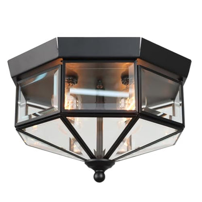 Farmhouse Style Square Flush Mount Ceiling Light