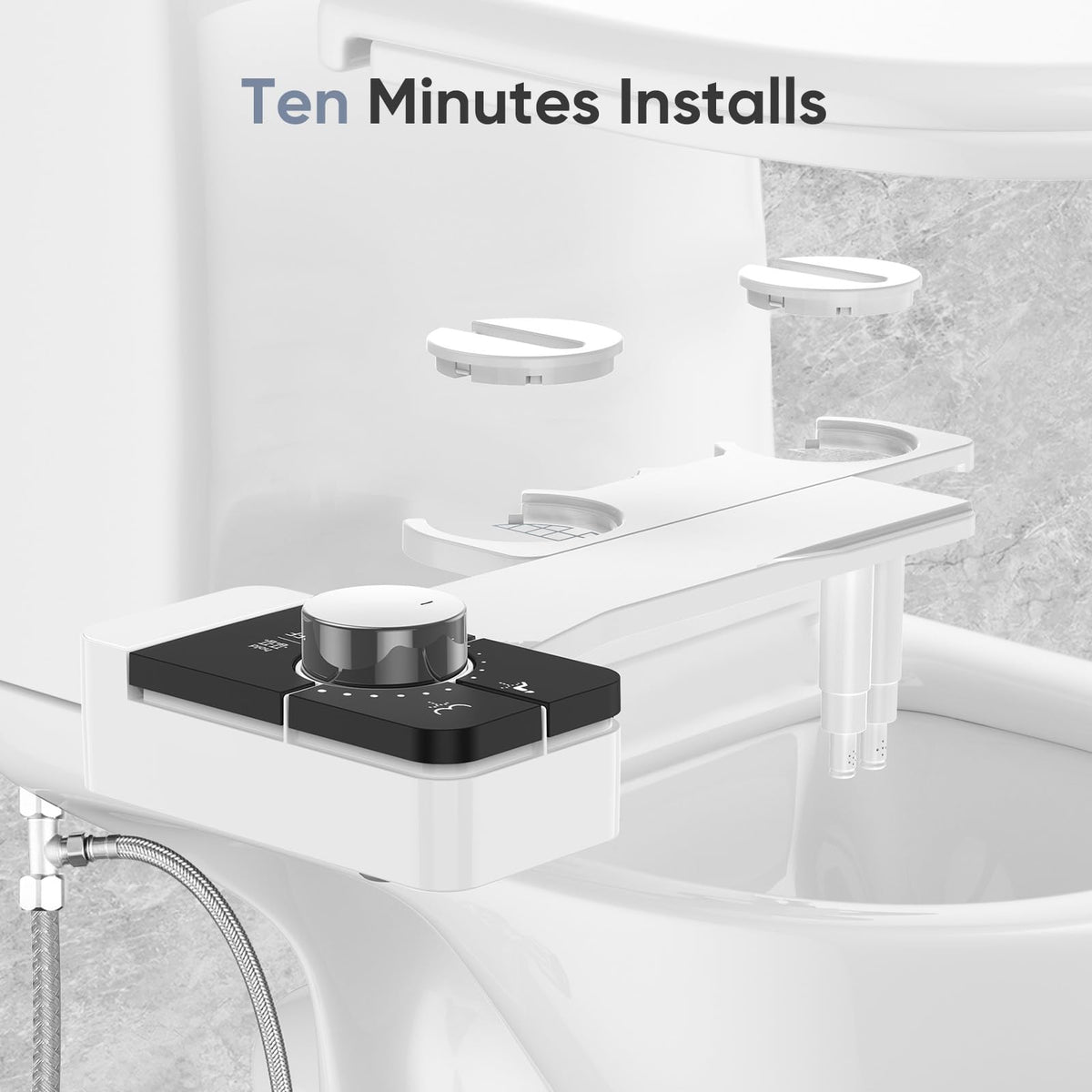 Upgrade Bidet Attachment for Toilet Seat (Black Chrome)