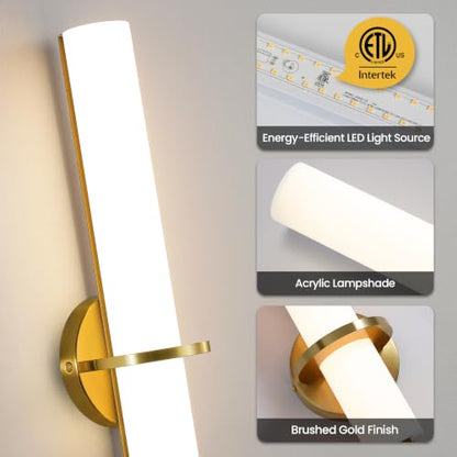 Modern Wall Sconces 5CCT LED Dimmable Bathroom Sconces for Living Room Bedroom Hallway