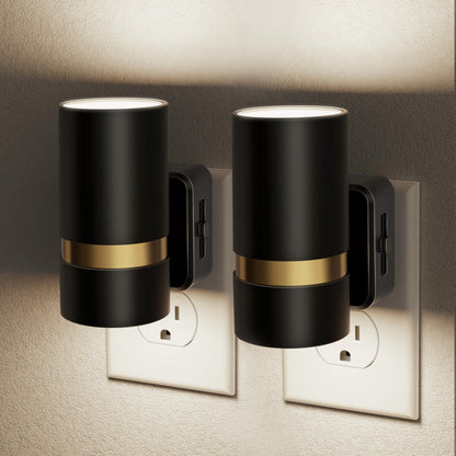 Night Lights Plug into Wall (Black-5000K / 2 Pack)