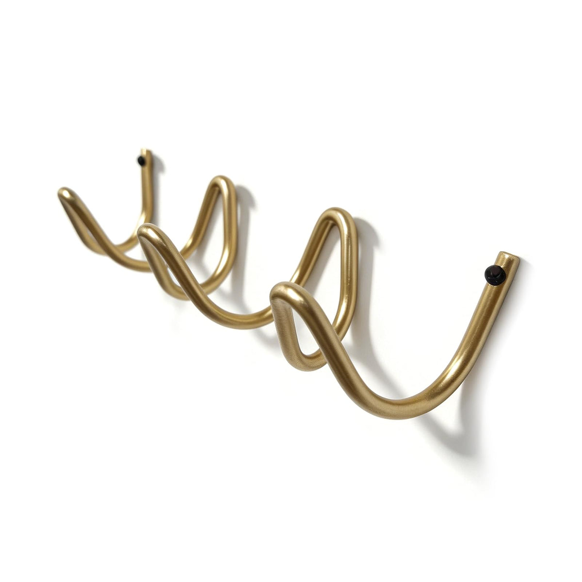 Wavy Wall Mount Coat Rack (Gold-1P / 11.4" x 2.95" (29cm x 7.5cm))