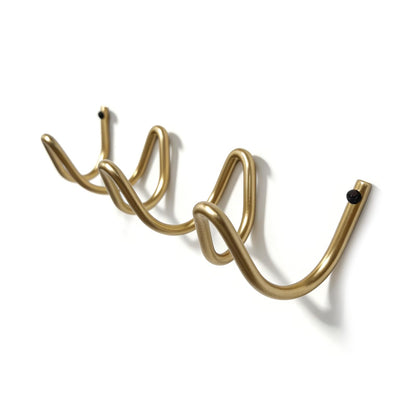 Wavy Wall Mount Coat Rack (Gold-1P / 11.4" x 2.95" (29cm x 7.5cm))