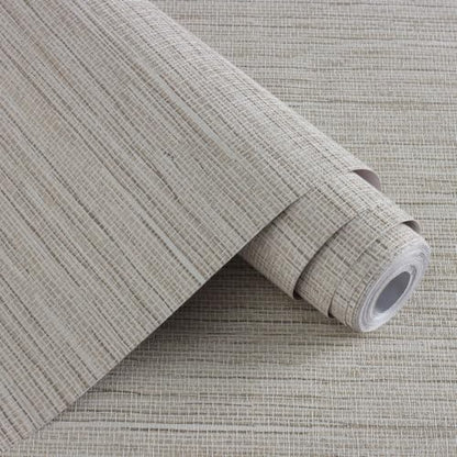 Beige Grasscloth Peel and Stick Wallpaper Textured 17.3in x 393.7in (Beige / 17.3inch × 393.7inch)