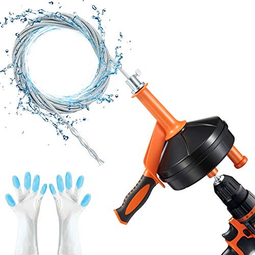 Drain Auger Clog Remover with Drill Adapter