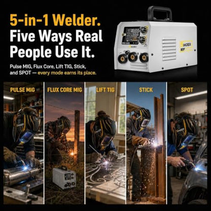 SSimder MIG Welder 110V 220V Dual Voltage MIG Welding Machine Multiprocess Welder for Home DIY