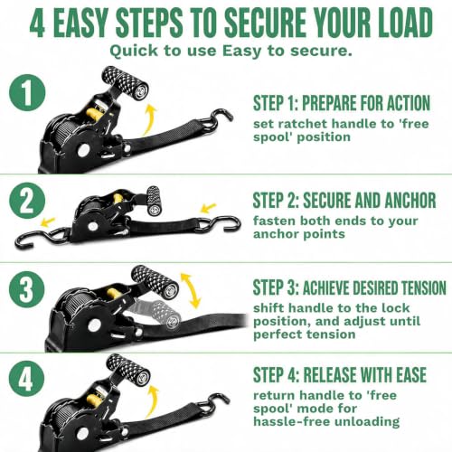 Retractable Ratchet Tie Down Straps