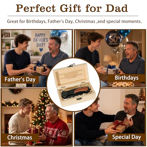 Engraved Pocket Knife Gift with Wooden Box
