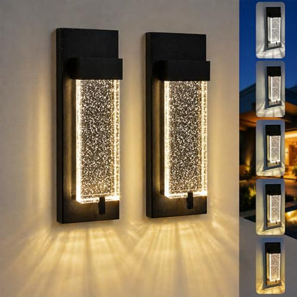 5CCT Modern Outdoor Wall Lights with Bubble Glass
