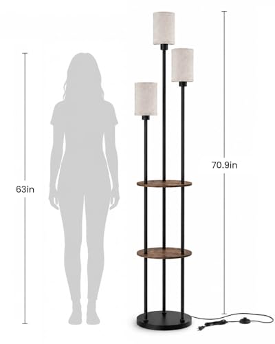71" Floor Lamp with Shelves