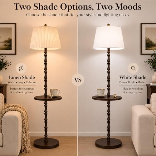 Real Wood Floor Lamp with Built