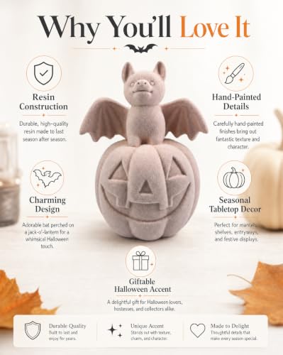 Halloween Decor Bat on Jack (Pink Bat Pumpkin)