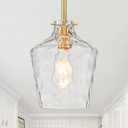 Modern Hammered Glass Pendant Lighting for Kitchen Island