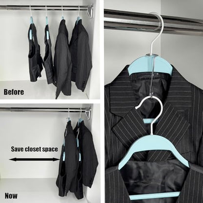 20 Pack Hanger Extenders for Closet 3.15’’ Metal Hanger Connector Hooks Heavy Duty Vertical Hanger Stacker for Suits Jackets Pants Space Saving Closet Organizer for Home & Retail
