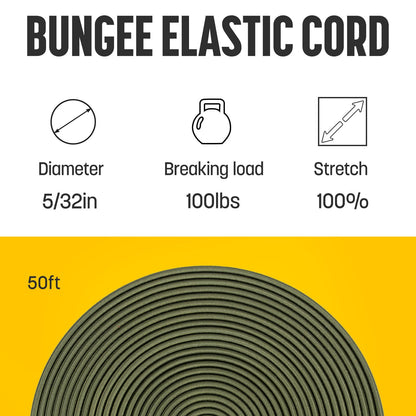 Bungee Cord 5 (Army Green / 5/32" x 50FT)
