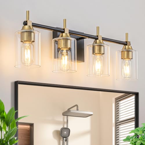 4 Light Modern Bathroom Vanity Light (4-light / Black-Gold)
