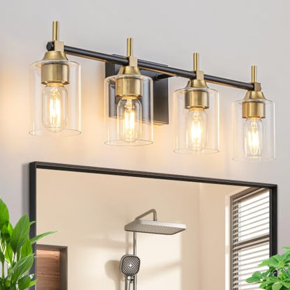 4 Light Modern Bathroom Vanity Light (4-light / Black-Gold)