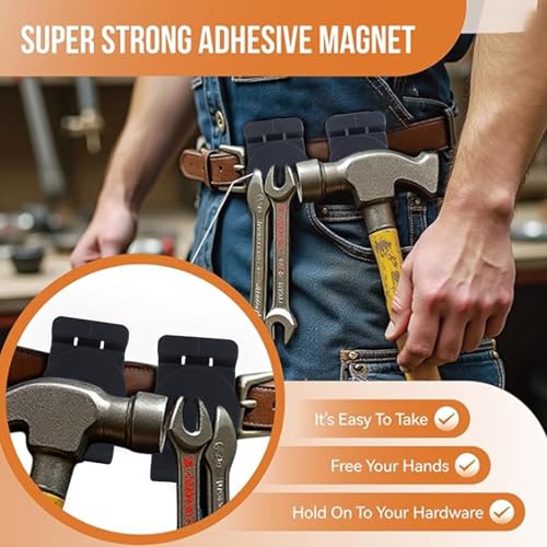 Portable Magnetic Tool Holder Heavy Duty Clip On Belt Holster and Pocket Clip for Screws Nails Hammer Wrench Pliers Drill Bits Sockets and Hardware Accessories