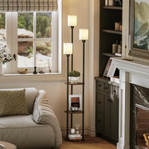 Floor Lamp with Shelves