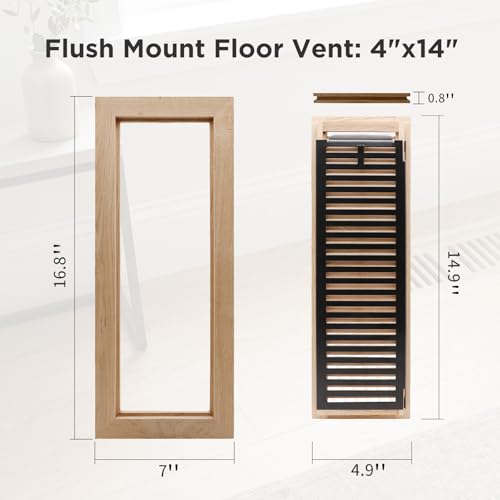 4x14 Inch Oak Floor Register (4x14 / White-1pcs)