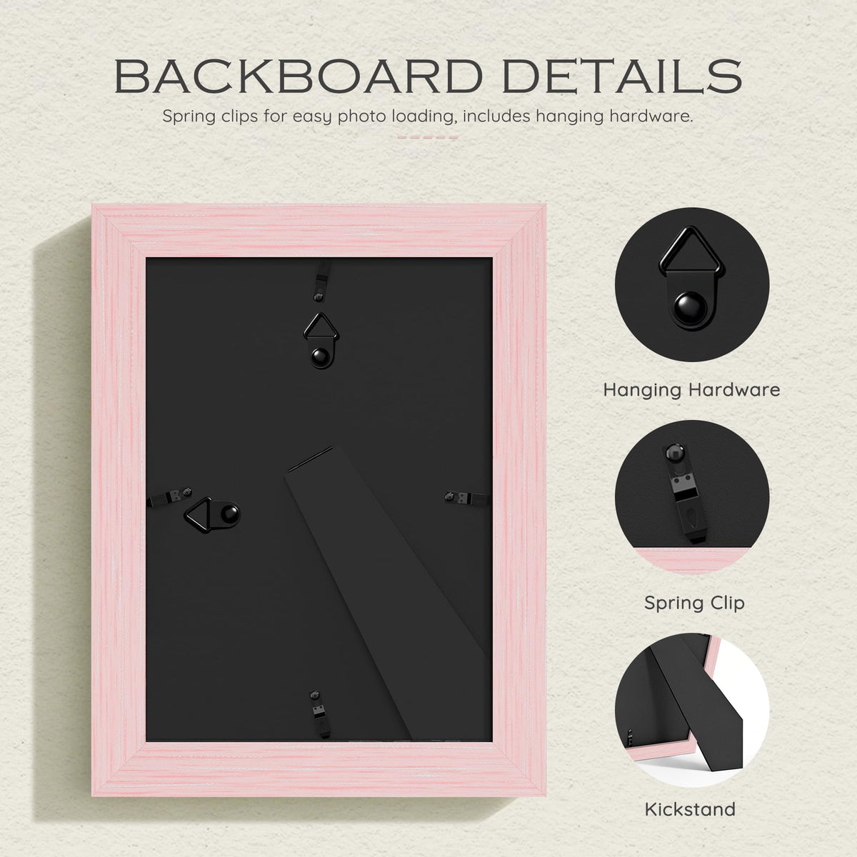 5x7 Blush Pink Wooden Picture Frame (Pink Frame Pink Mat / 5x7)