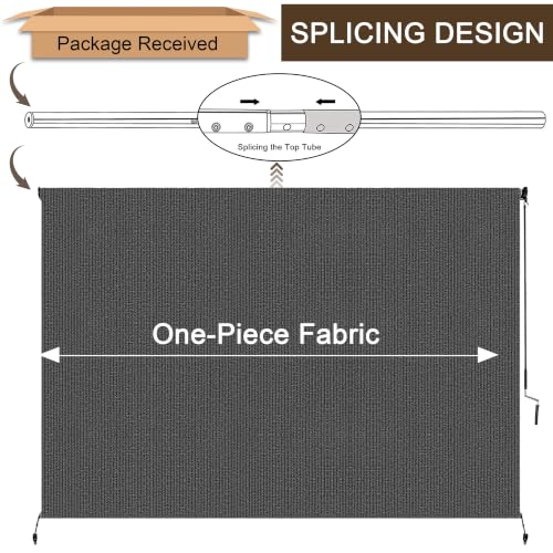 Outdoor Roller Shades for Patio (Grey / 84"W x 96"H)