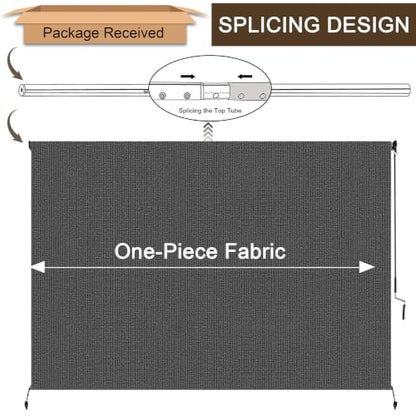 Outdoor Roller Shades for Patio (Grey / 84"W x 96"H)