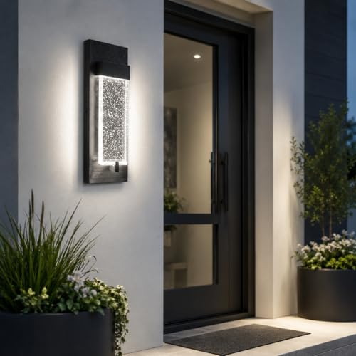 5CCT Modern Outdoor Wall Lights with Bubble Glass
