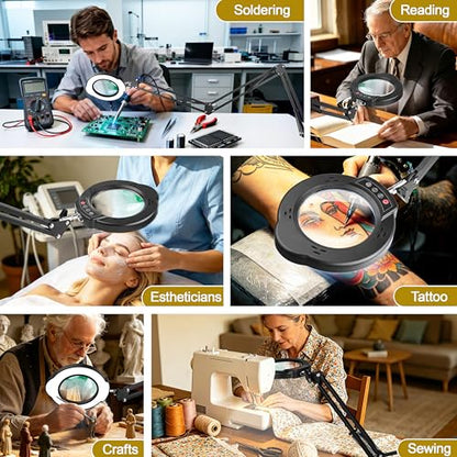 Magnifying Glass with Light and Stand