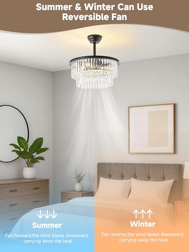 Crystal Fandelier Ceiling Fans with Lights
