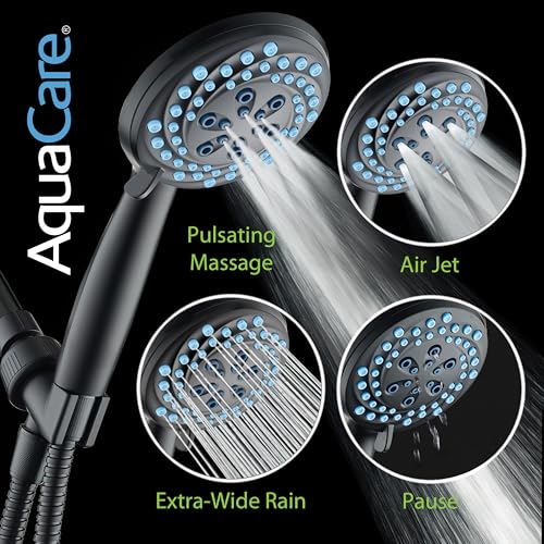 Seen-On-TV High Pressure 8-mode Handheld Shower Head - 2-mode Power Wash to Clean Tub, Tile & Pets, Stay-Clean Nozzles, Extra Long 6 ft. Stainless Steel Hose, Wall & Overhead Brackets