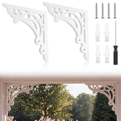 2 Pcs Large Wood Porch Corbels for Doorway 12" W x 0.6" D x 12" H