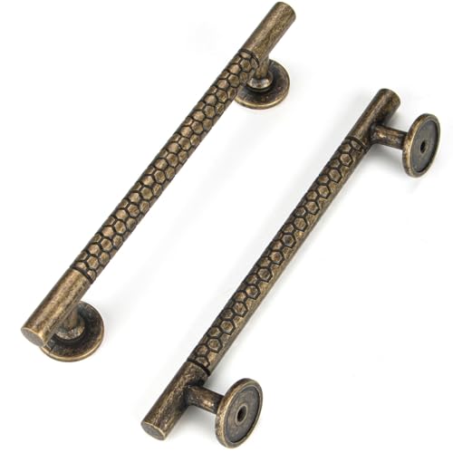 Hardware 10 Pack Cabinet Handles Honeycomb Texture Handle Cupboard Pulls Kitchen Drawers Pull Antique Brass