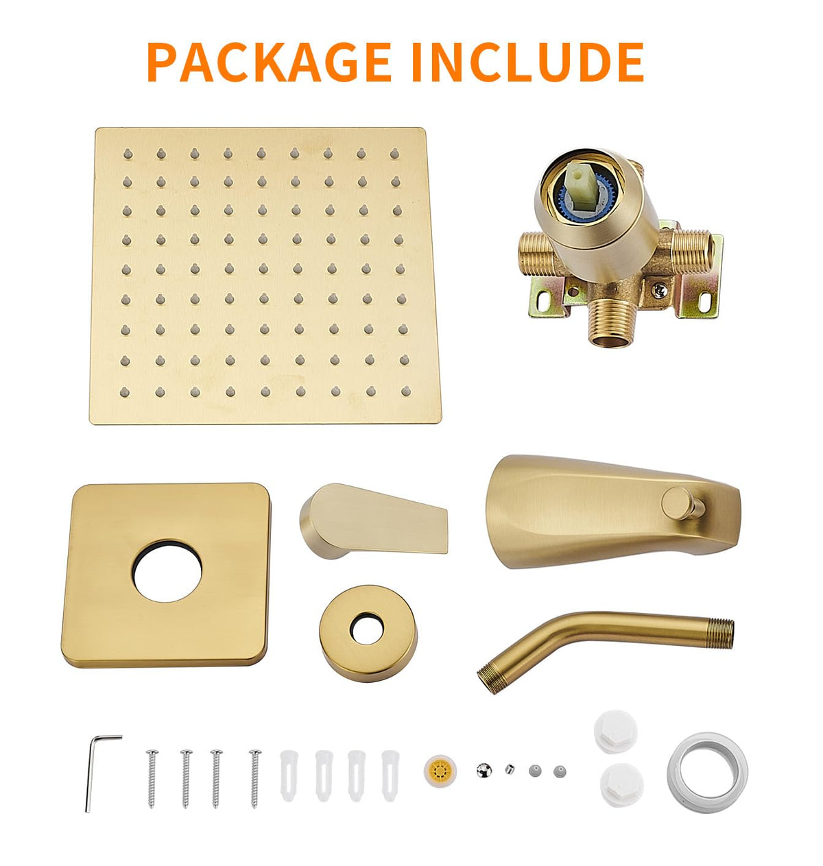 Tub Shower Faucet Set Gold Brushed (Glod)