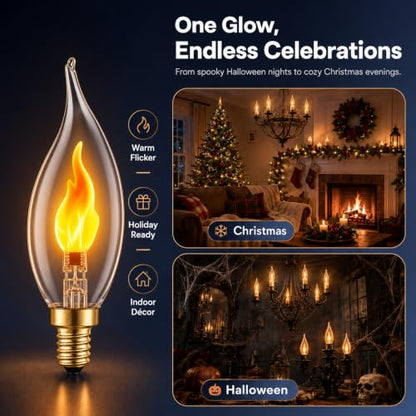 Vicstone Flame Light Bulbs E12 Candelabra