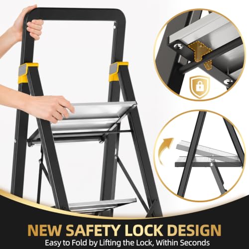 Step Ladder Lightweight Aluminum Folding Step Stool for Adults